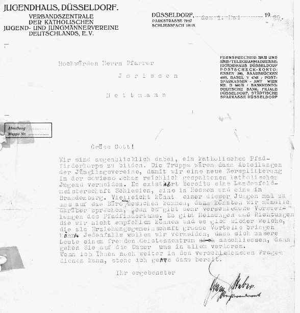 Das Schreiben von 1929